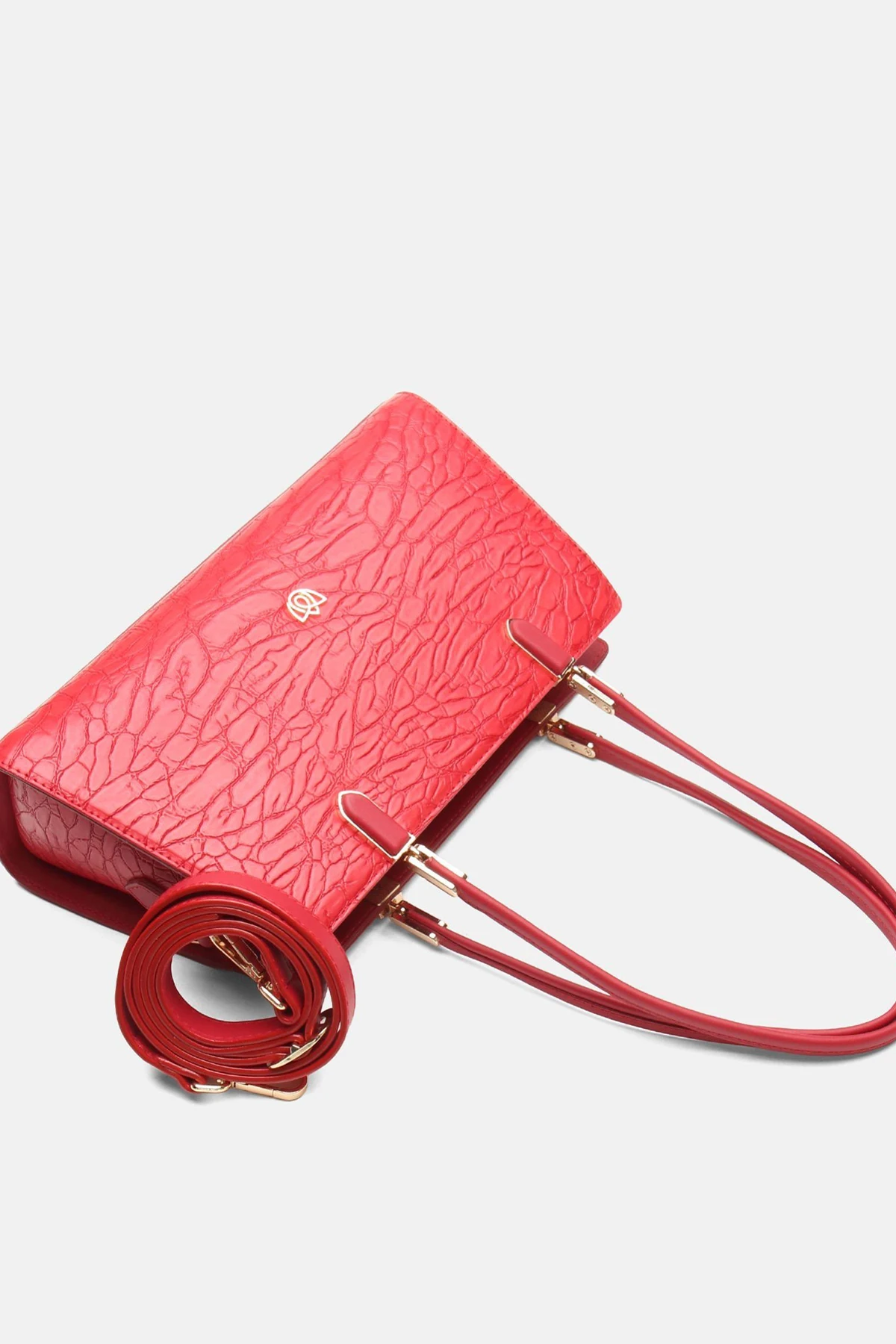 Vegan Deri Anneliese El ve Omuz Kadın Çantası - Kırmızı