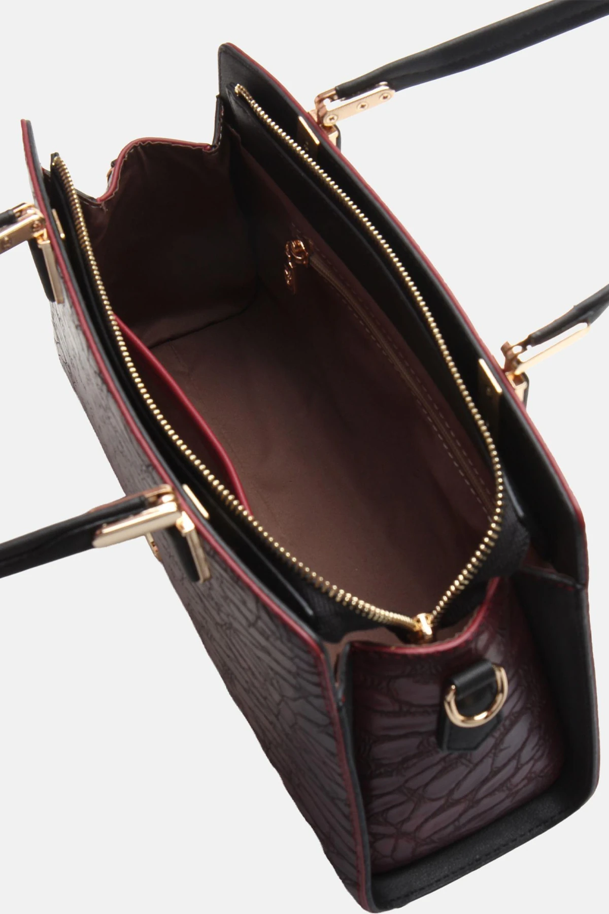 Vegan Deri Anneliese El ve Omuz Kadın Çantası - Bordo