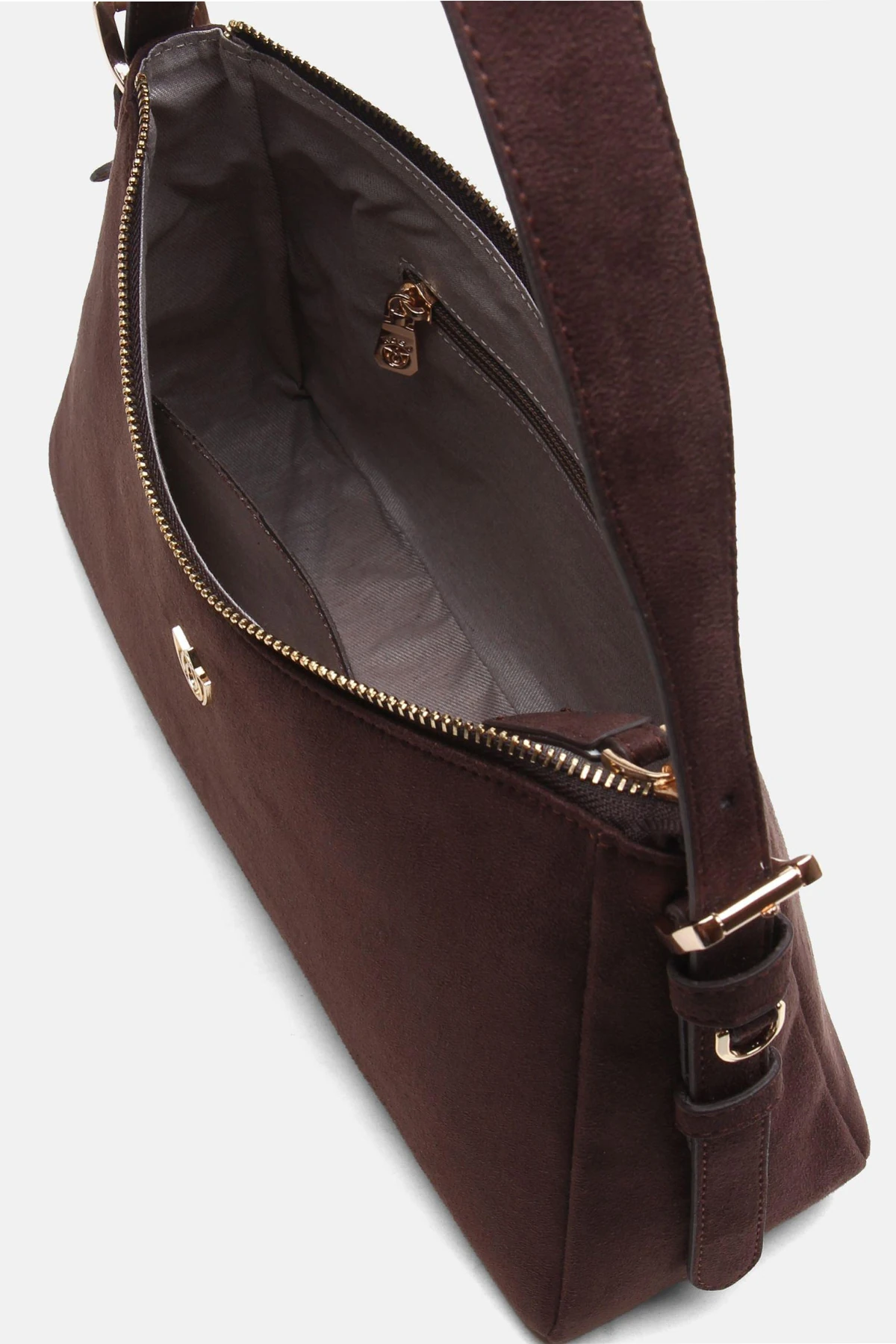 Süet Sueva Kadın El ve Omuz Çantası - Kahve