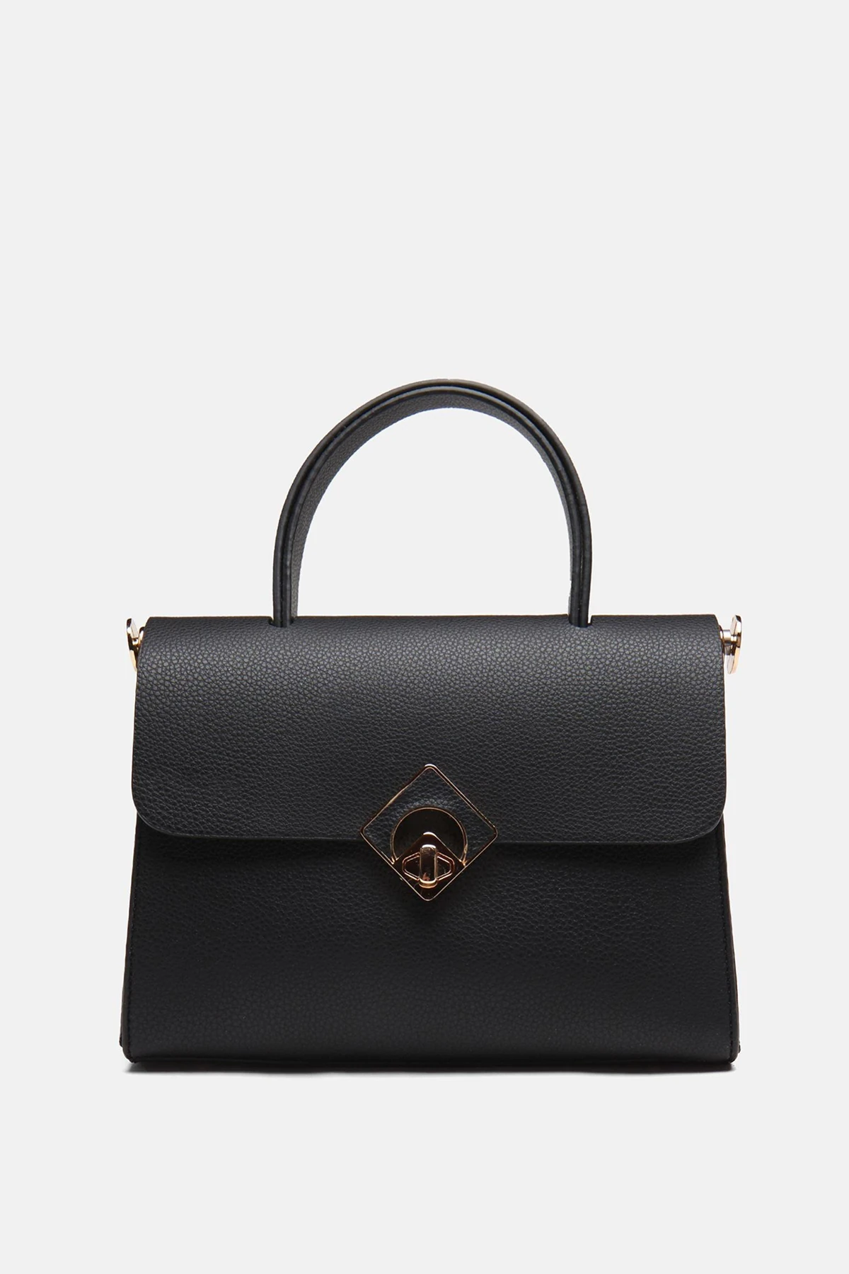 ​Ayarlanabilir Askılı Vamir Kadın El ve Omuz Çantası - Siyah