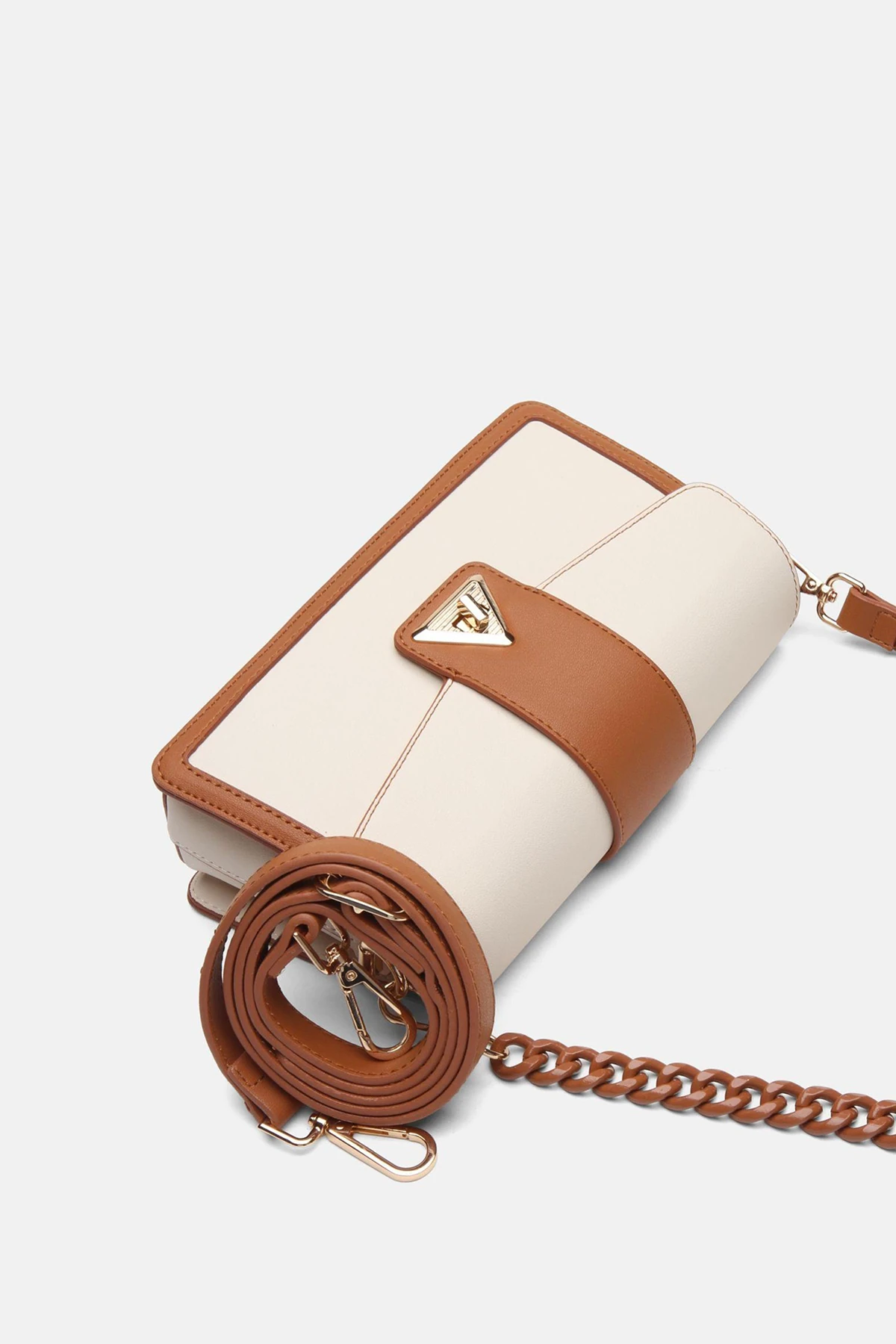 Zincir Detaylı Zoya Kadın Omuz Çantası - Krem