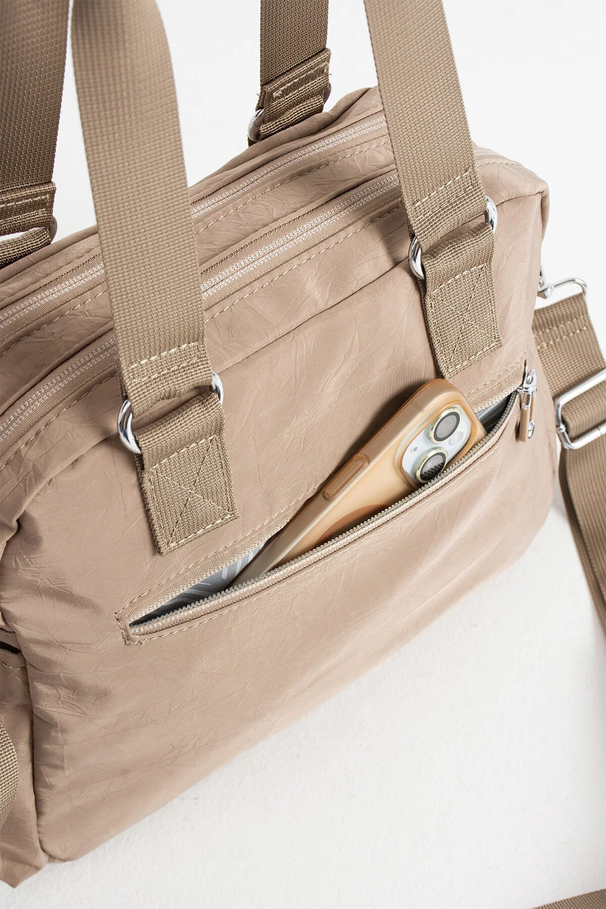 Paraşüt Kumaş 4 Bölmeli Çapraz Askılı El ve Omuz Çantası