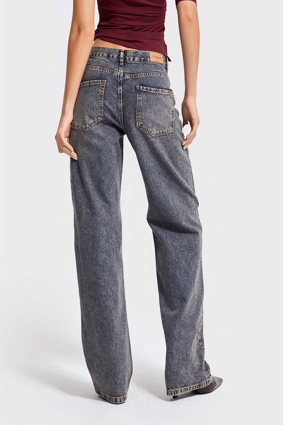 Egzotik Çiçek Nakışlı Özel Tasarım Denim Jean
