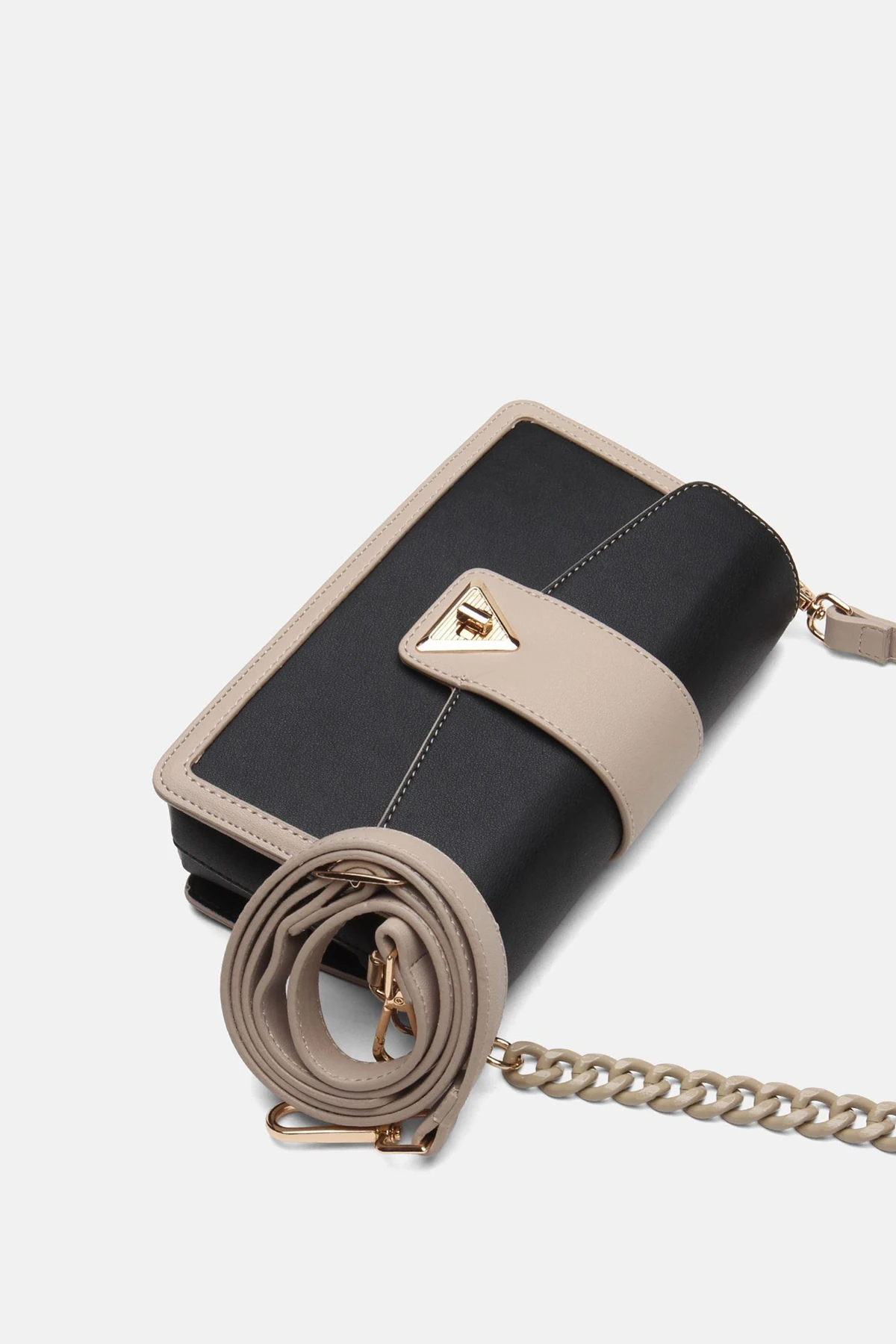 Zincir Detaylı Zoya Kadın Omuz Çantası - Siyah Vizon