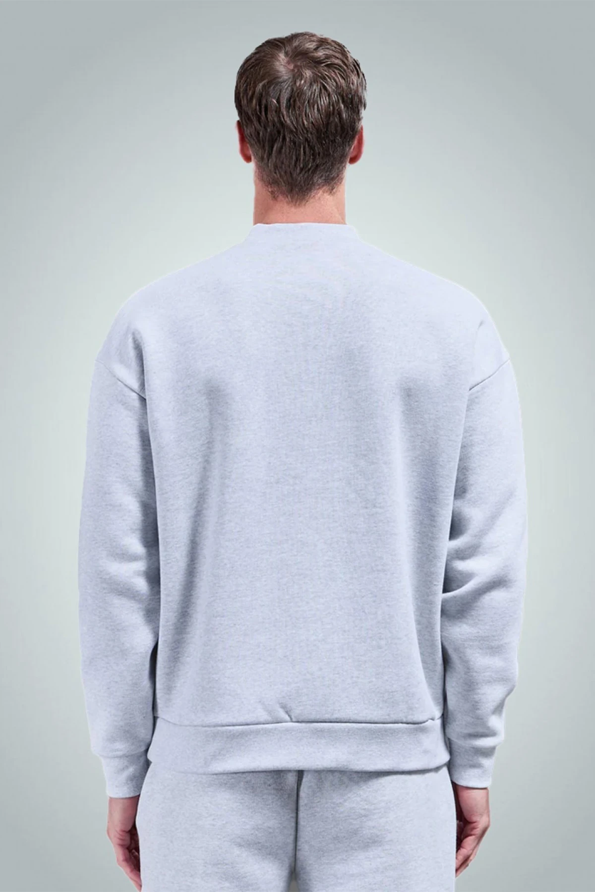 Erkek Bisiklet Yaka Düz Sweatshirt - Белый