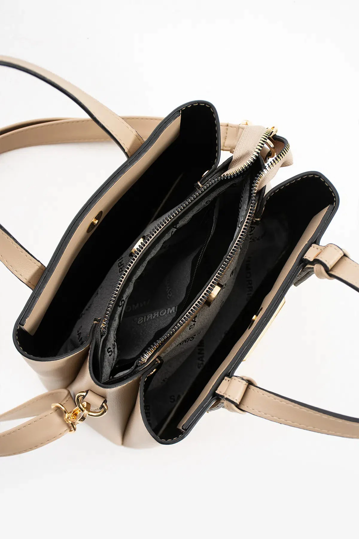 4 Bölmeli Gold Aksesuarlı Şık Kadın Omuz ve El Çantası