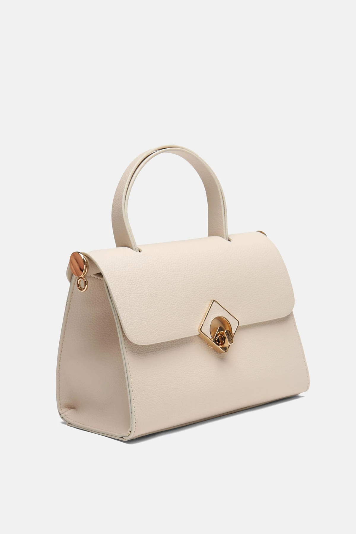 ​Ayarlanabilir Askılı Vamir Kadın El ve Omuz Çantası - Krem