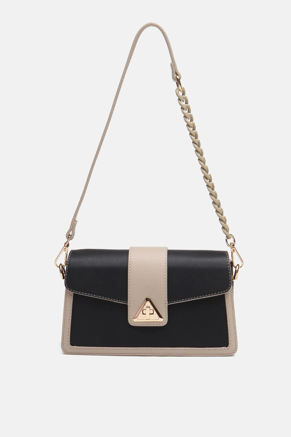 Zincir Detaylı Zoya Kadın Omuz Çantası - Siyah Vizon