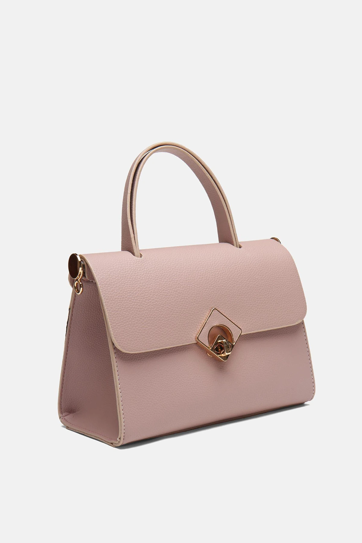 ​Ayarlanabilir Askılı Vamir Kadın El ve Omuz Çantası - Pudra