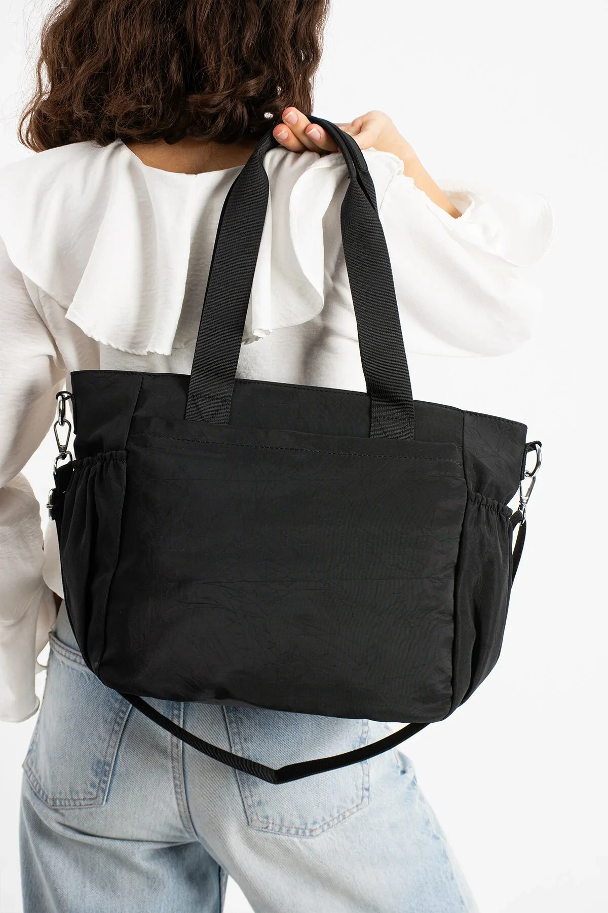 Büyük Boy 4 Bölmeli Suya Dayanıklı Çapraz ve Omuz Askılı Çanta - Siyah