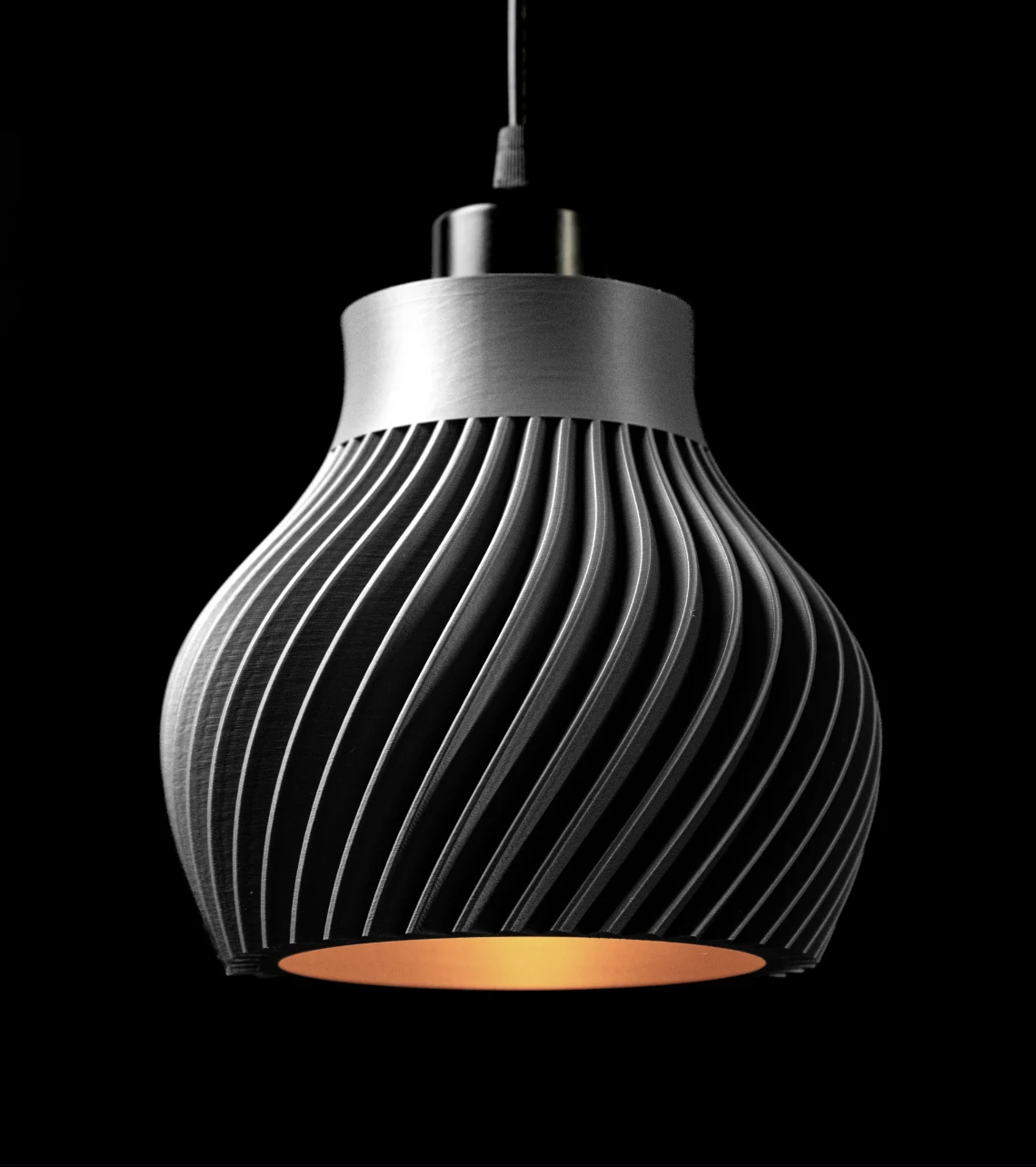 Ridged Pendant Lamp – Siyah Modern Avize