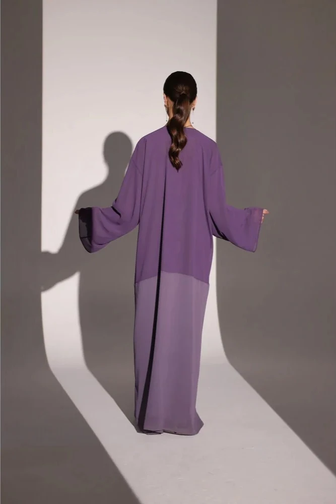 Mor-Lila Abaya ve Şal Takımı