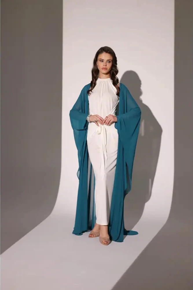 3 Şekilli Pelerinli Abaya