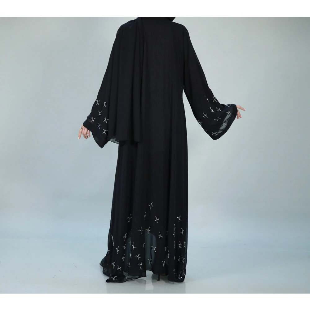 El İşlemeli Siyah Abaya