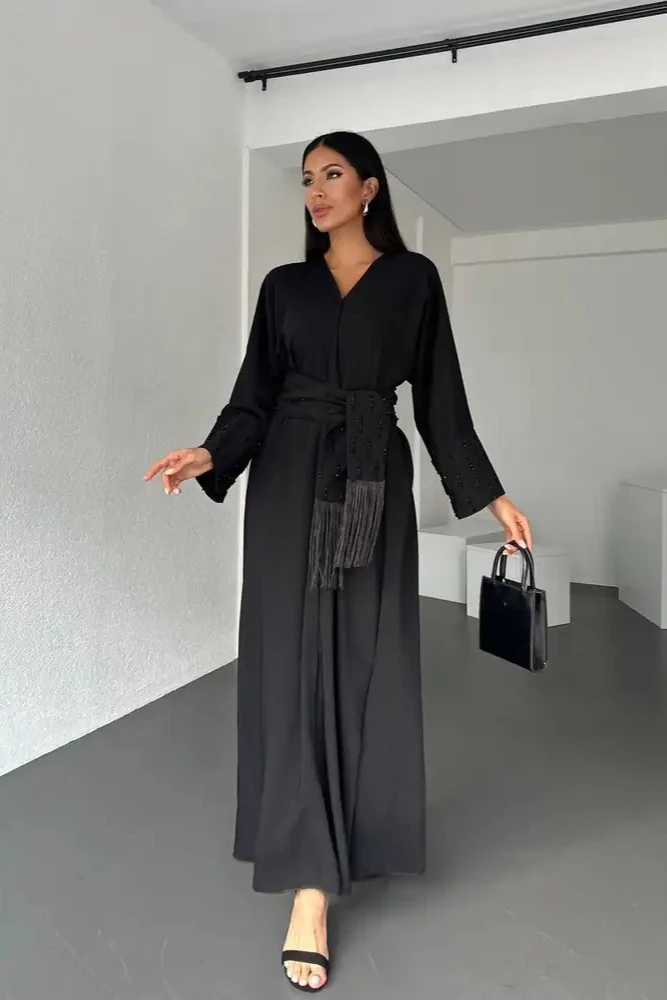 Siyah Abaya (Mevsimlik Kalın Kumaş) - Kışlık Abaya