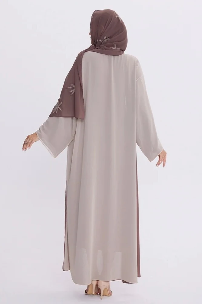 Çift Taraflı Abaya ( Kahve Bej )