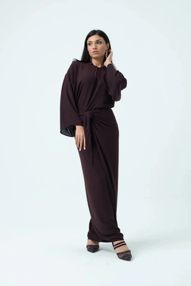 Pelerinli Bağlamalı Etekli Takım