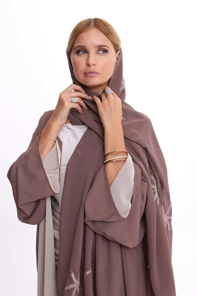 Çift Taraflı Abaya ( Kahve Bej )