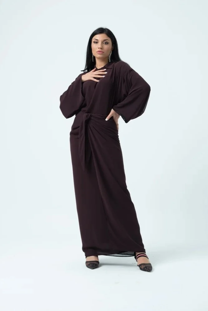 Pelerinli Bağlamalı Etekli Takım