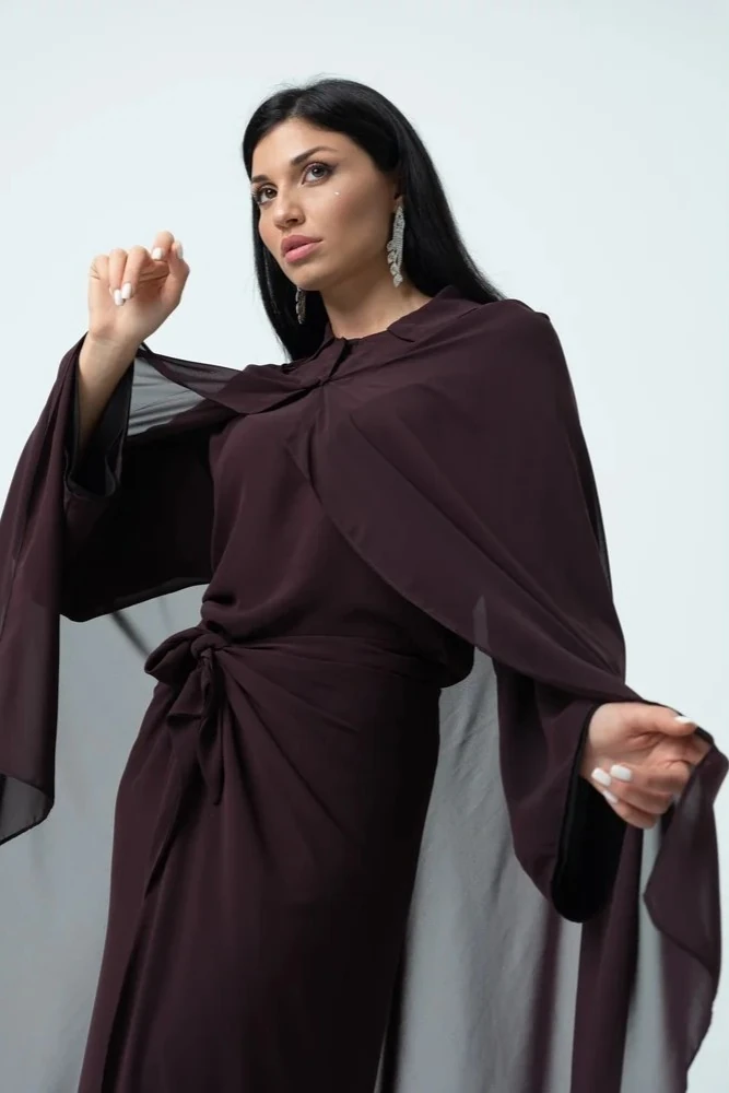 Pelerinli Bağlamalı Etekli Takım