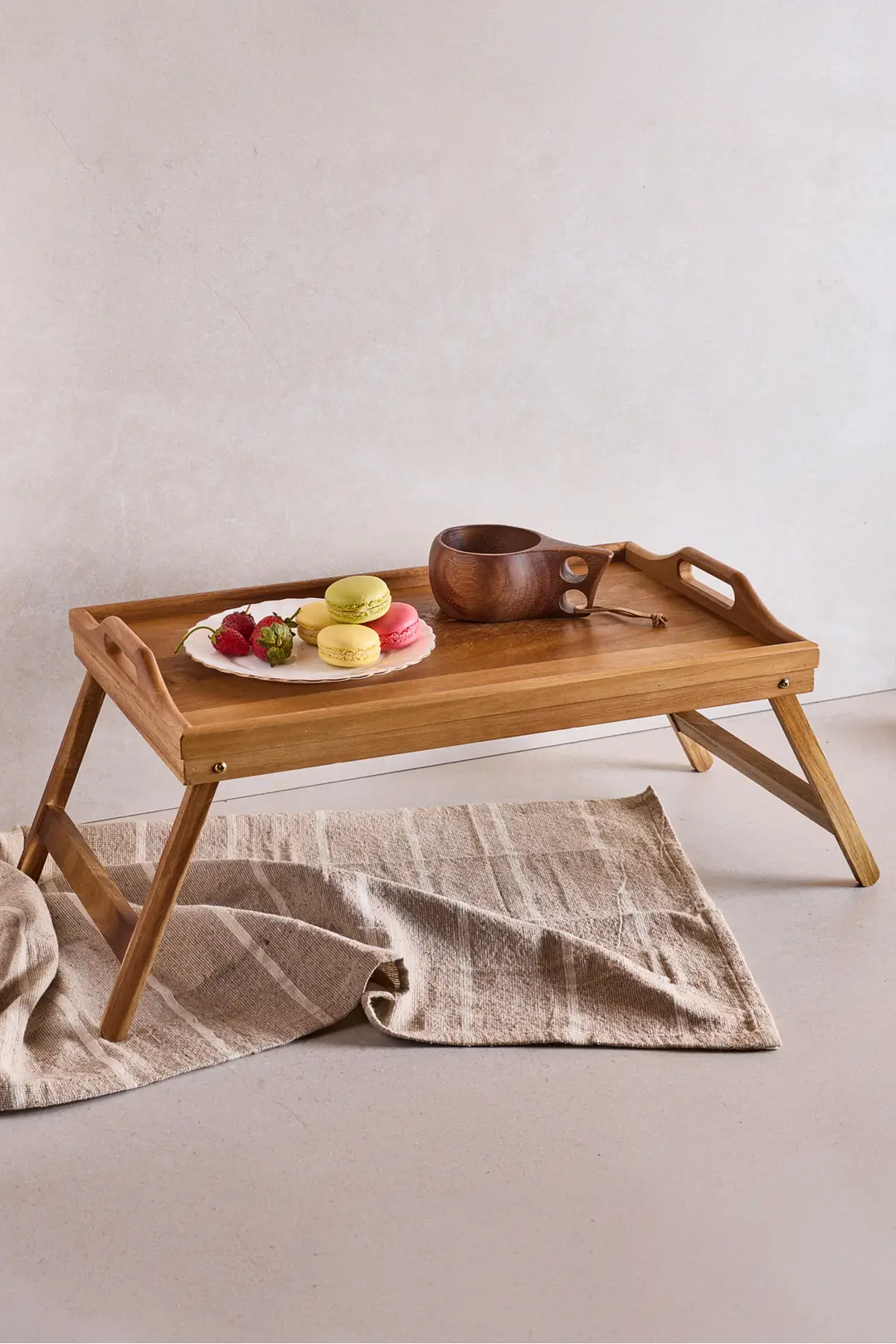 Akasya Ayaklı Katlanabilir Keyif Tepsi 50x30 cm