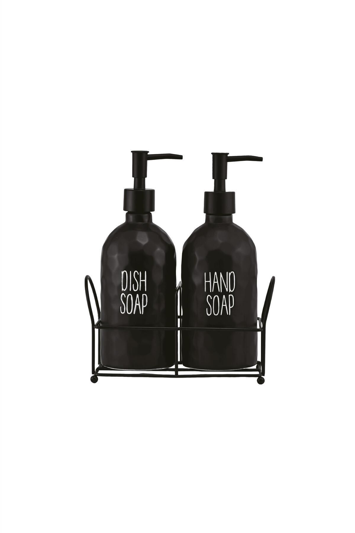 Sapone Black 2'li Standlı Sabunluk