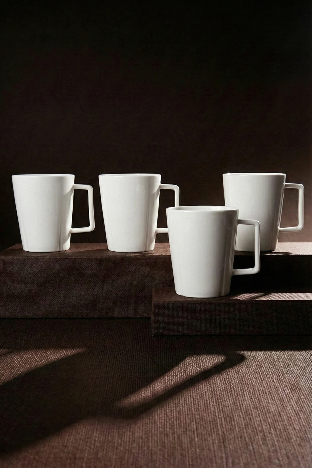 Pure Elegant 4'lü Saf Beyaz Porselen 230 ml Kupa Seti