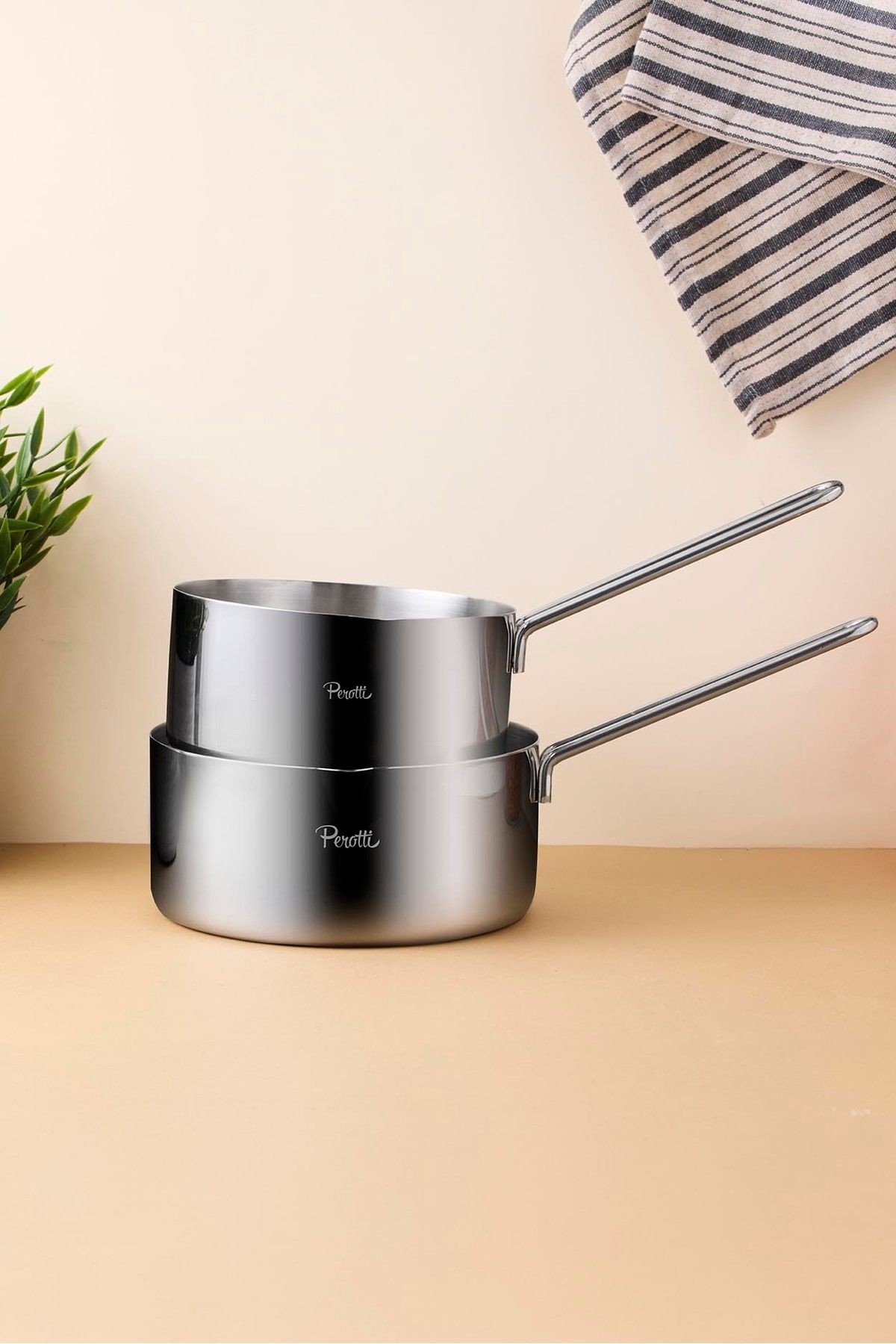 Cookpro Paslanmaz Çelik 2'li Sos Tencere Seti 14-16 Cm Silver