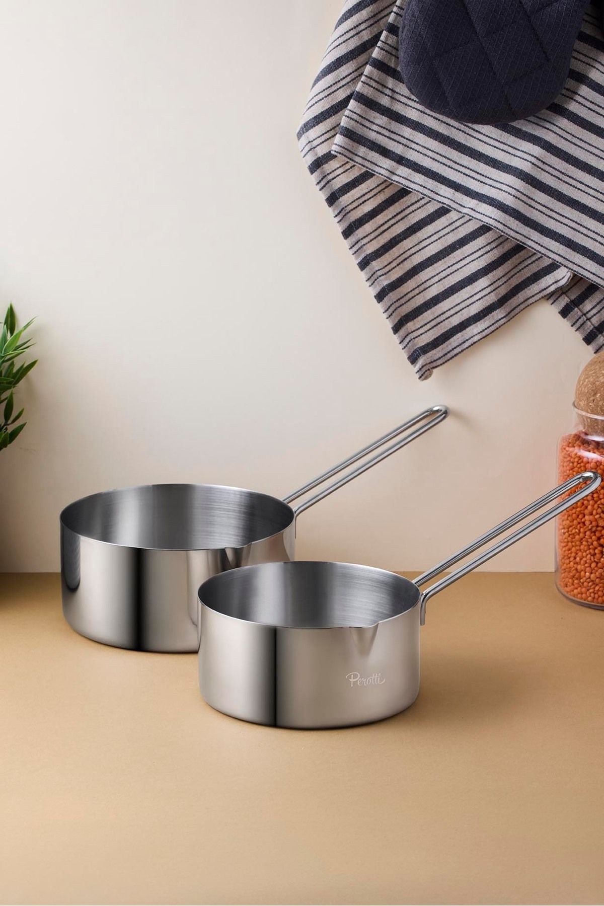 Cookpro Paslanmaz Çelik 2'li Sos Tencere Seti 14-16 Cm Silver