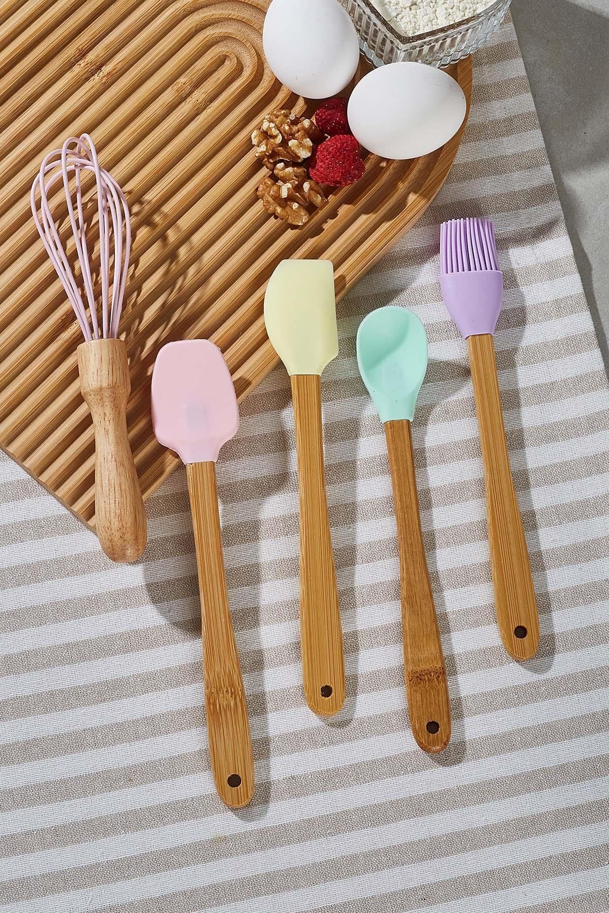 Chocky 5'li Standlı Silikon Mutfak Seti Hazneli