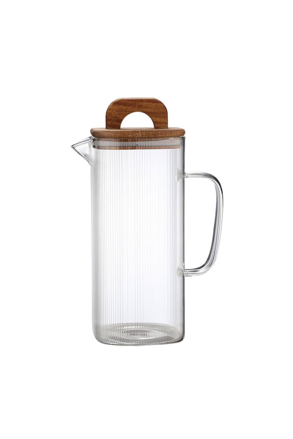 Acacia 1500 ml Akasya Vakum Kapak Borosilikat Kare Cam Sürahi 10x22 Cm