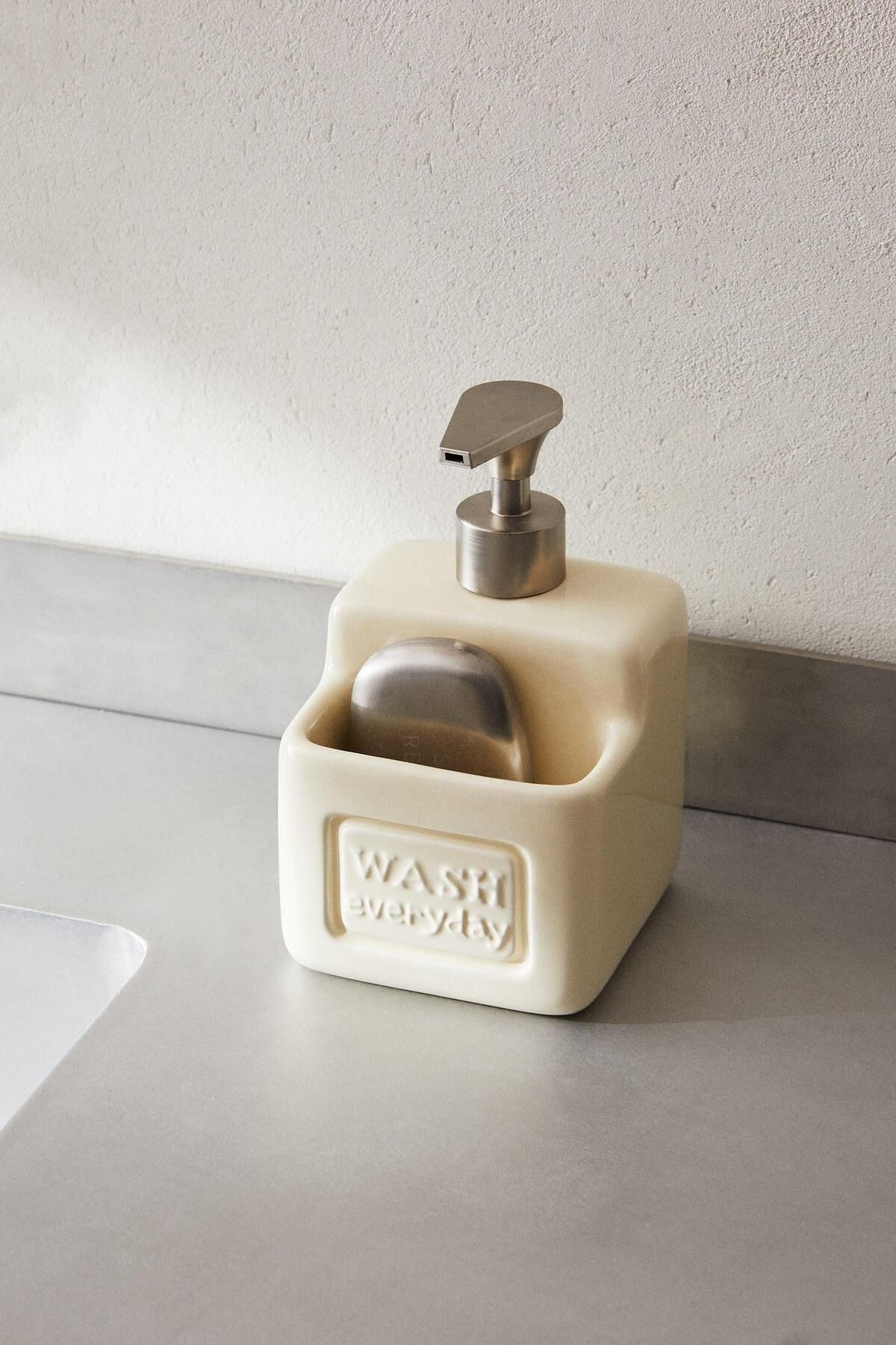 Ashton Beige Porselen Sıvı Sabunluk 500 ml
