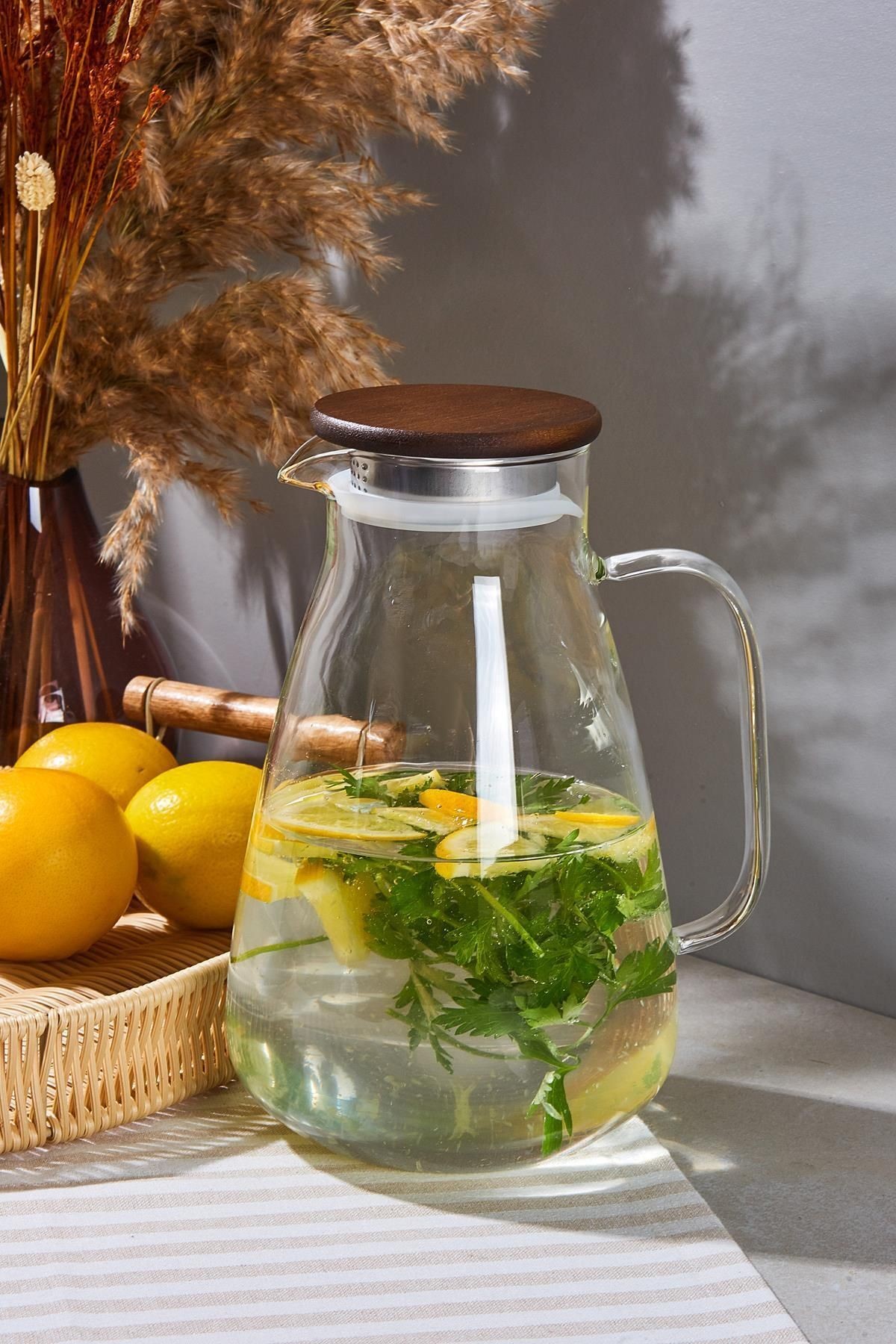 Savio Duru Ahşap Kapaklı Wood Sürahi 2200 ml
