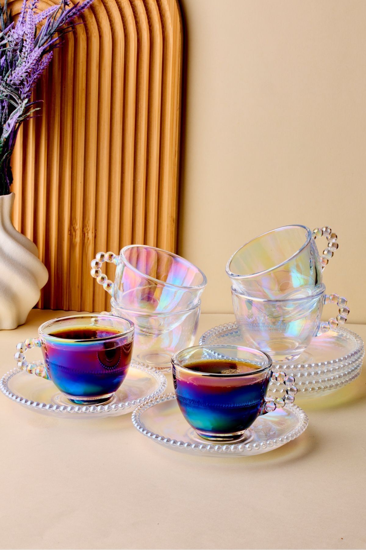 Boncukbağı Luster 6 Kişilik 90ml Cam Kahve Fincanı 17064