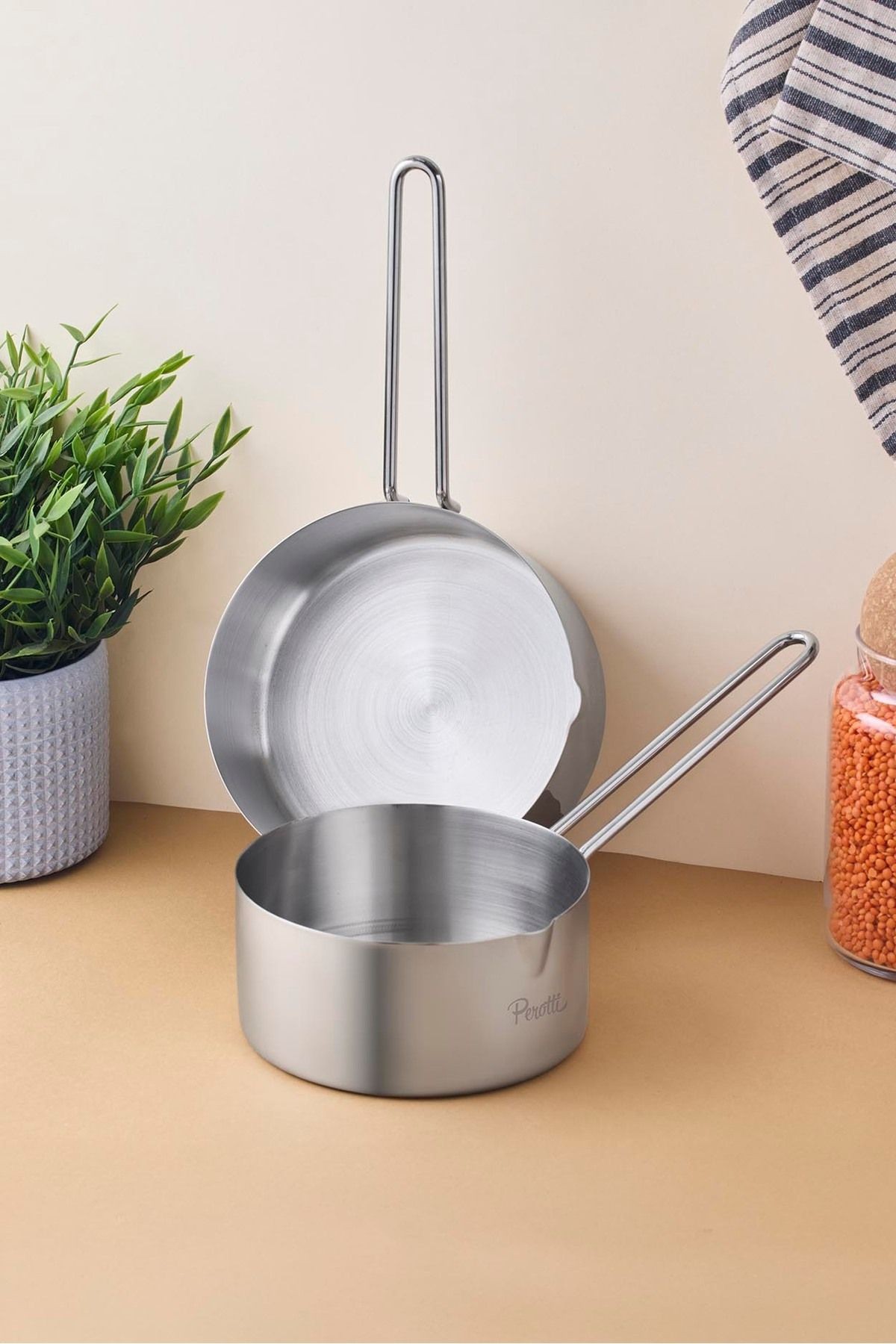 Cookpro Paslanmaz Çelik 2'li Sos Tencere Seti 14-16 Cm Silver