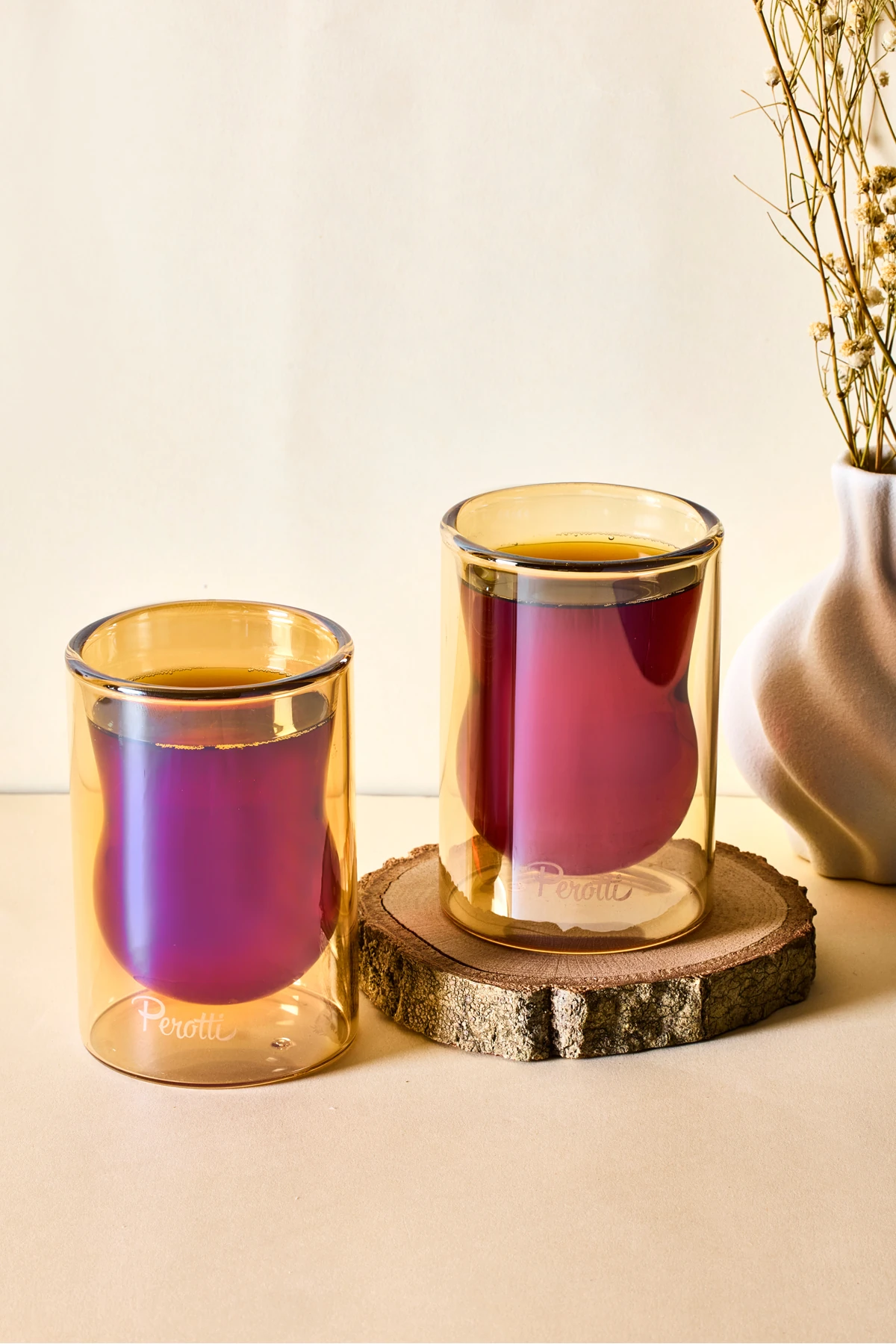 Amber 2'li Isıya Dayanıklı Çift Cidarlı Cam Çay Bardağı 140 ml