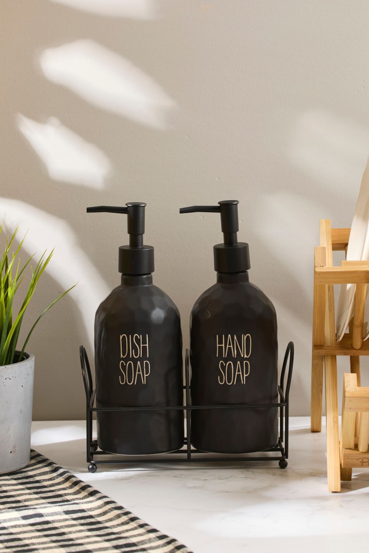 Sapone Black 2'li Standlı Sabunluk