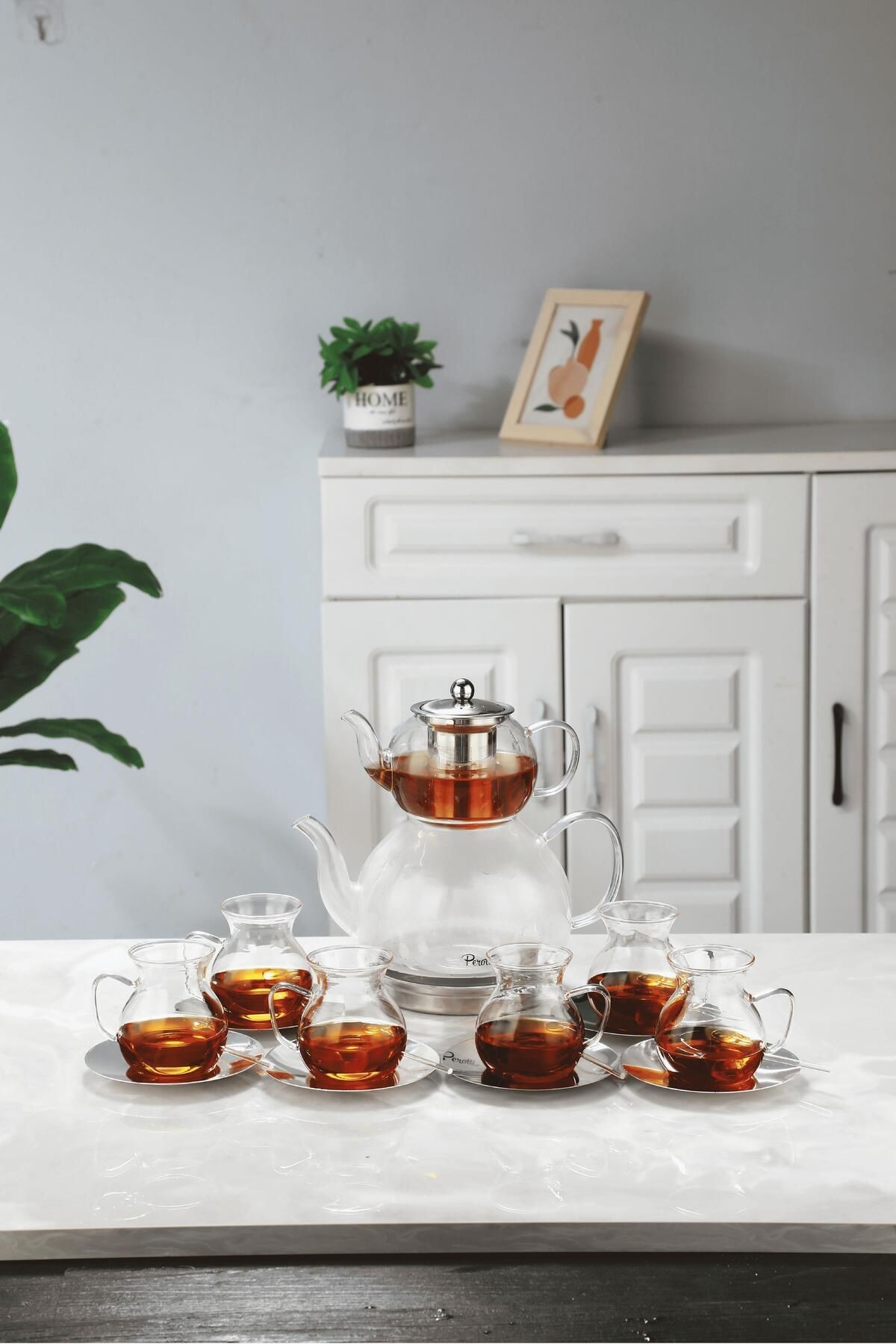 Keyf-i Ala Şeffaf Premium 20 Parça Indüksiyon Tabanlı Borosilikat Çay Seti