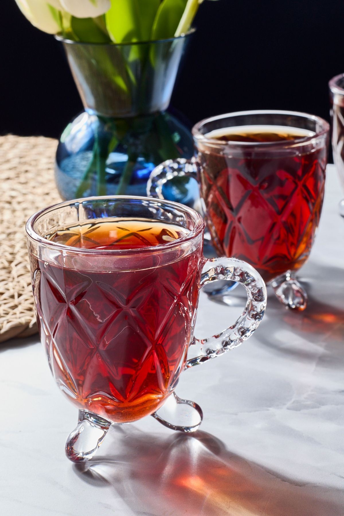 Anthony 4'lü Cam Ayaklı Kulplu Çay Kahve Bardağı 200ml 15720