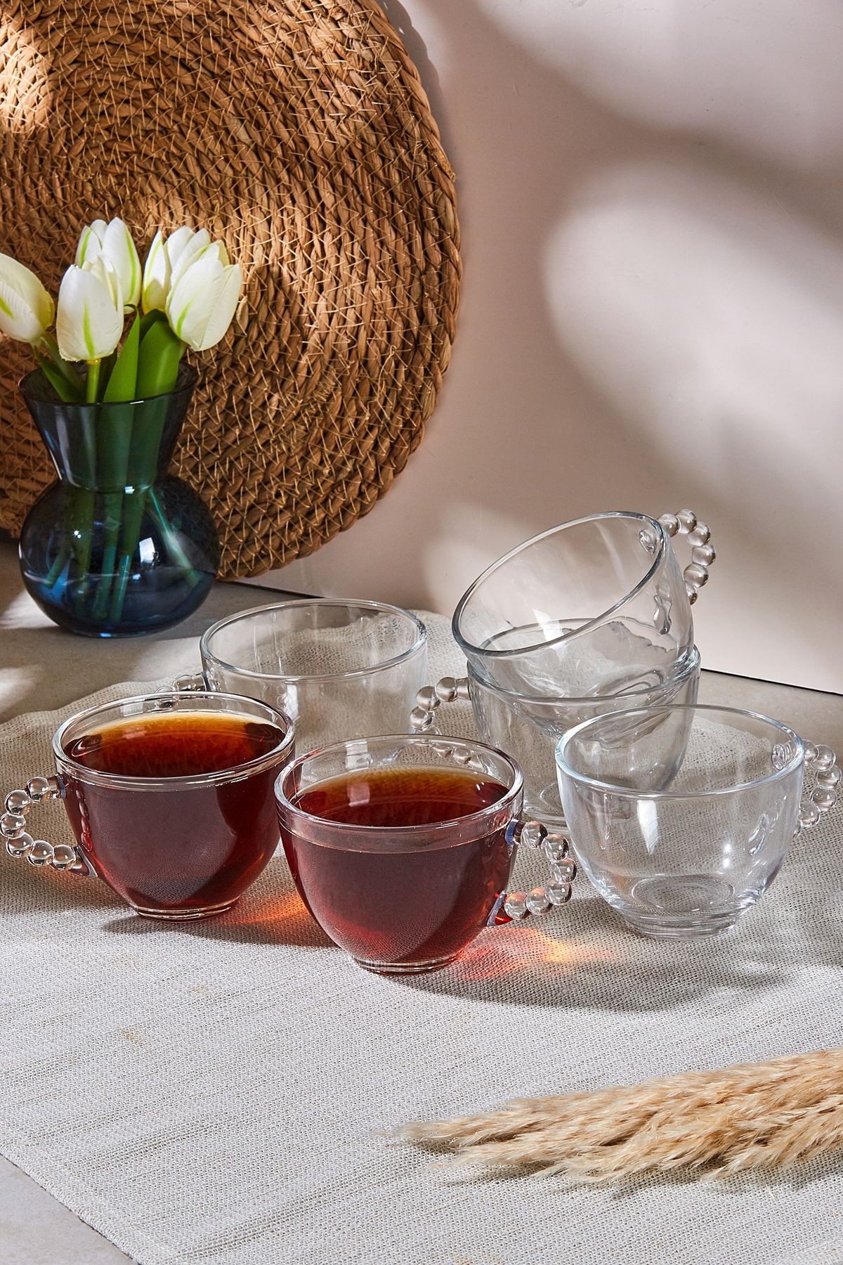 Boncukbağı 6'lı 200ml Cam Çay Fincanı- 14872