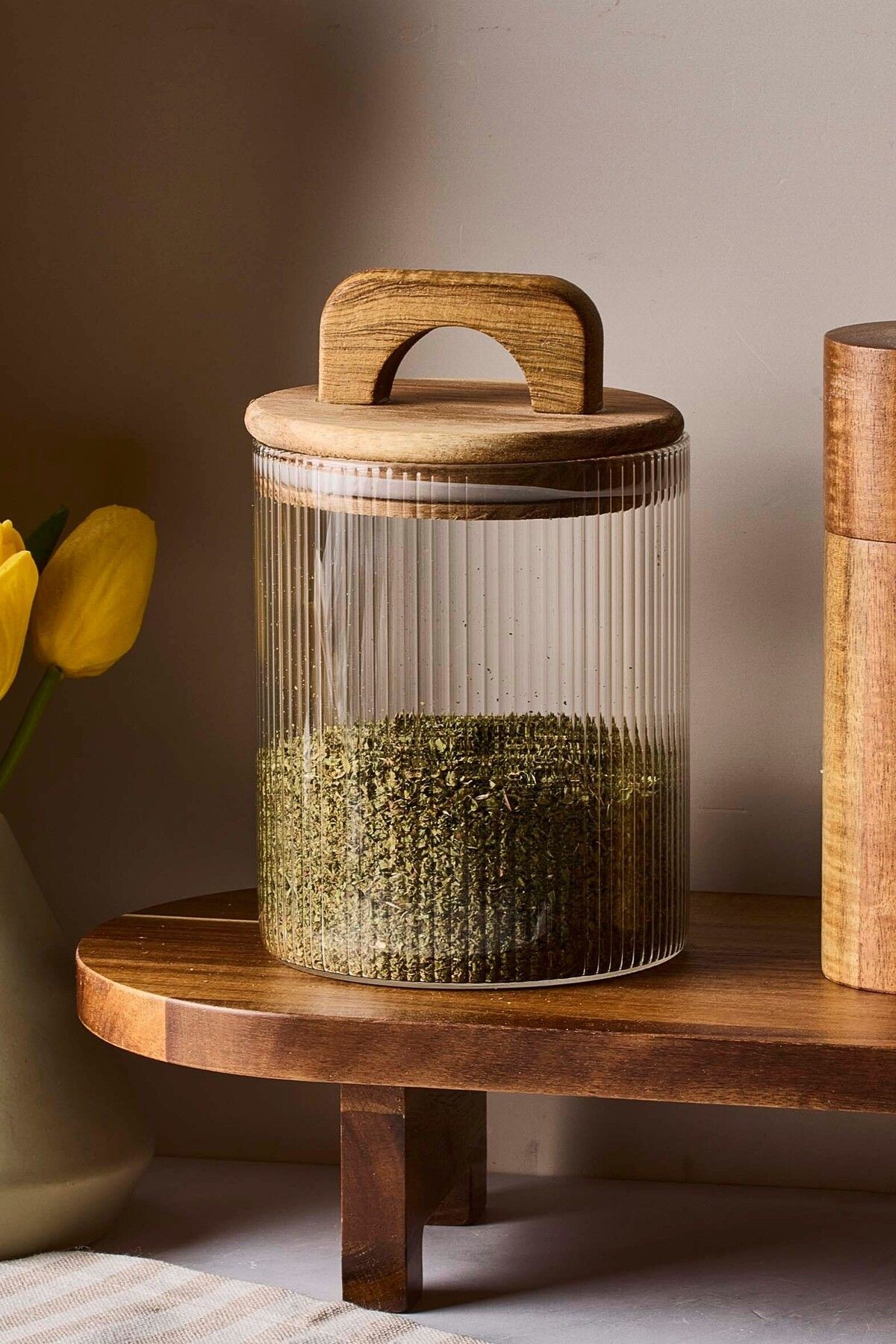Acacia 800 ml Akasya Vakum Kapak Borosilikat Kare Cam Kavanoz 10x12 cm