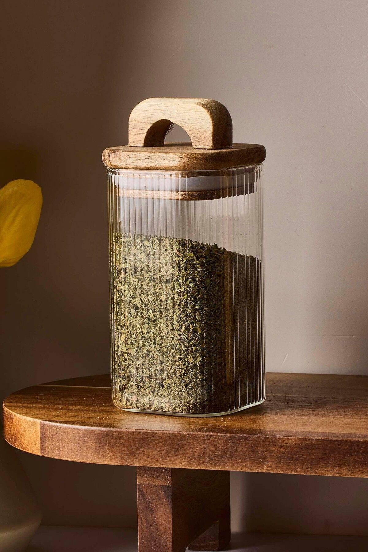 Acacia 210 ml Akasya Vakum Kapak Borosilikat Yuvarlak Cam Kavanoz 6x10 cm
