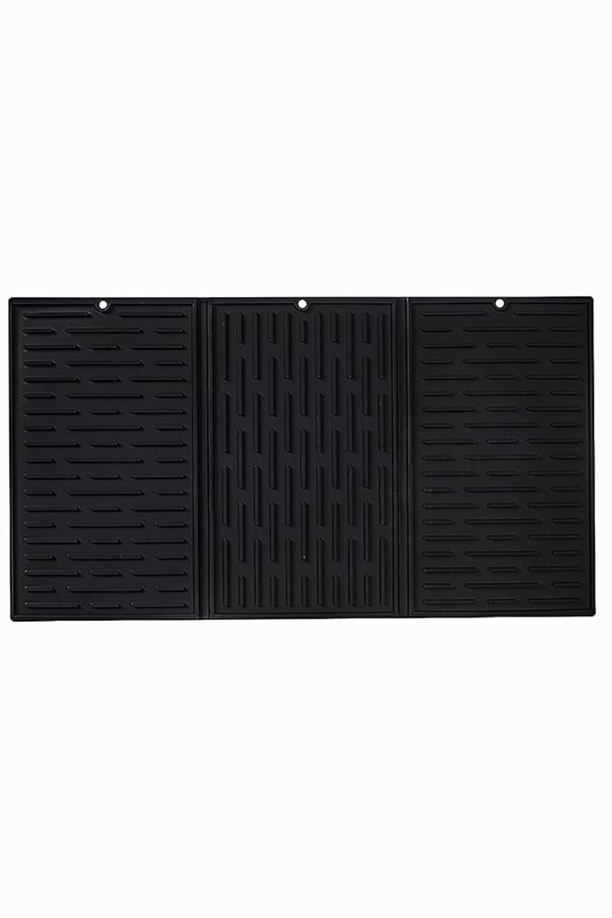 Siyah Silicone Bulaşık Kurutma Matı 60x32 Cm Dev Boy