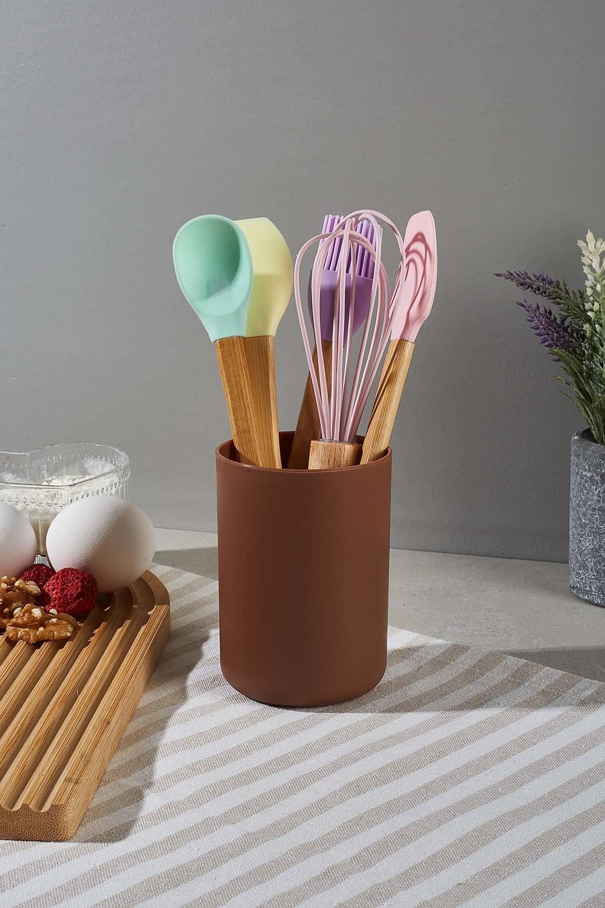 Chocky 5'li Standlı Silikon Mutfak Seti Hazneli