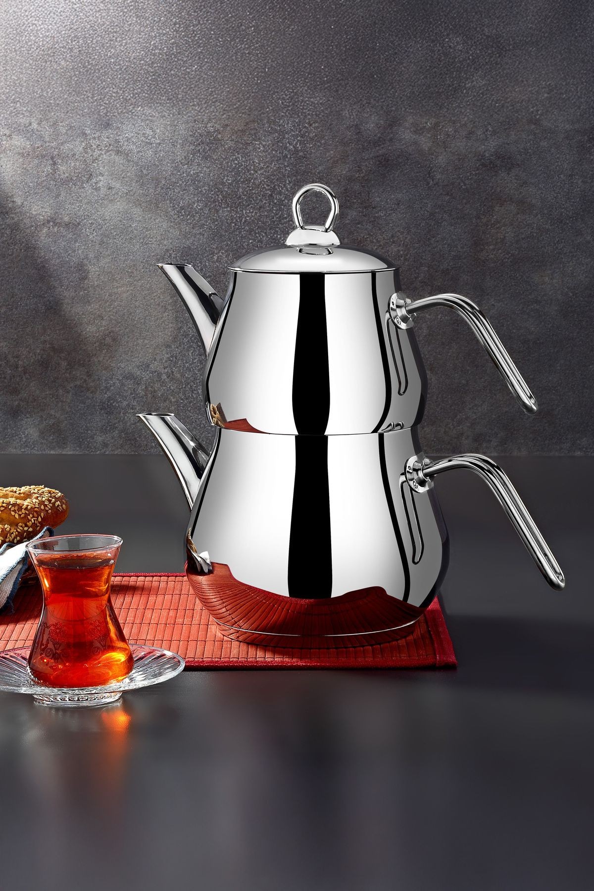 Çayeli Midi Çelik Çaydanlık Takımı