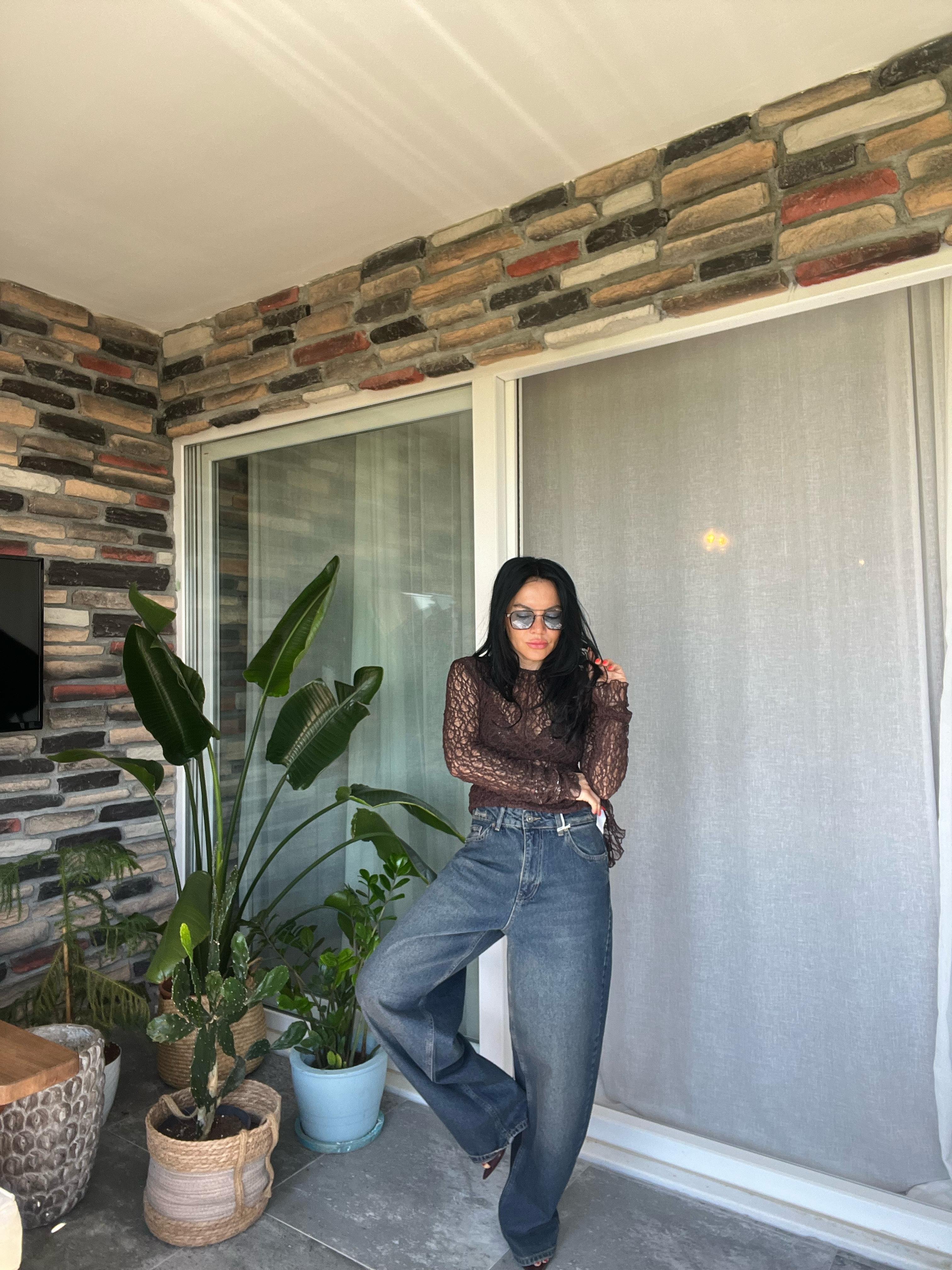 Cepli Straight Fıt Denim Pantolon