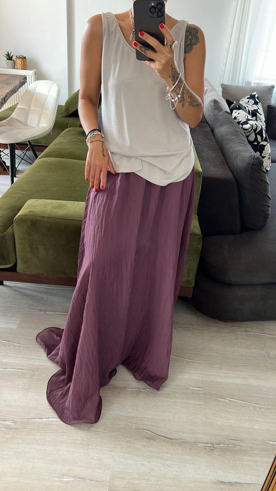 Bordo Şifon Etek 