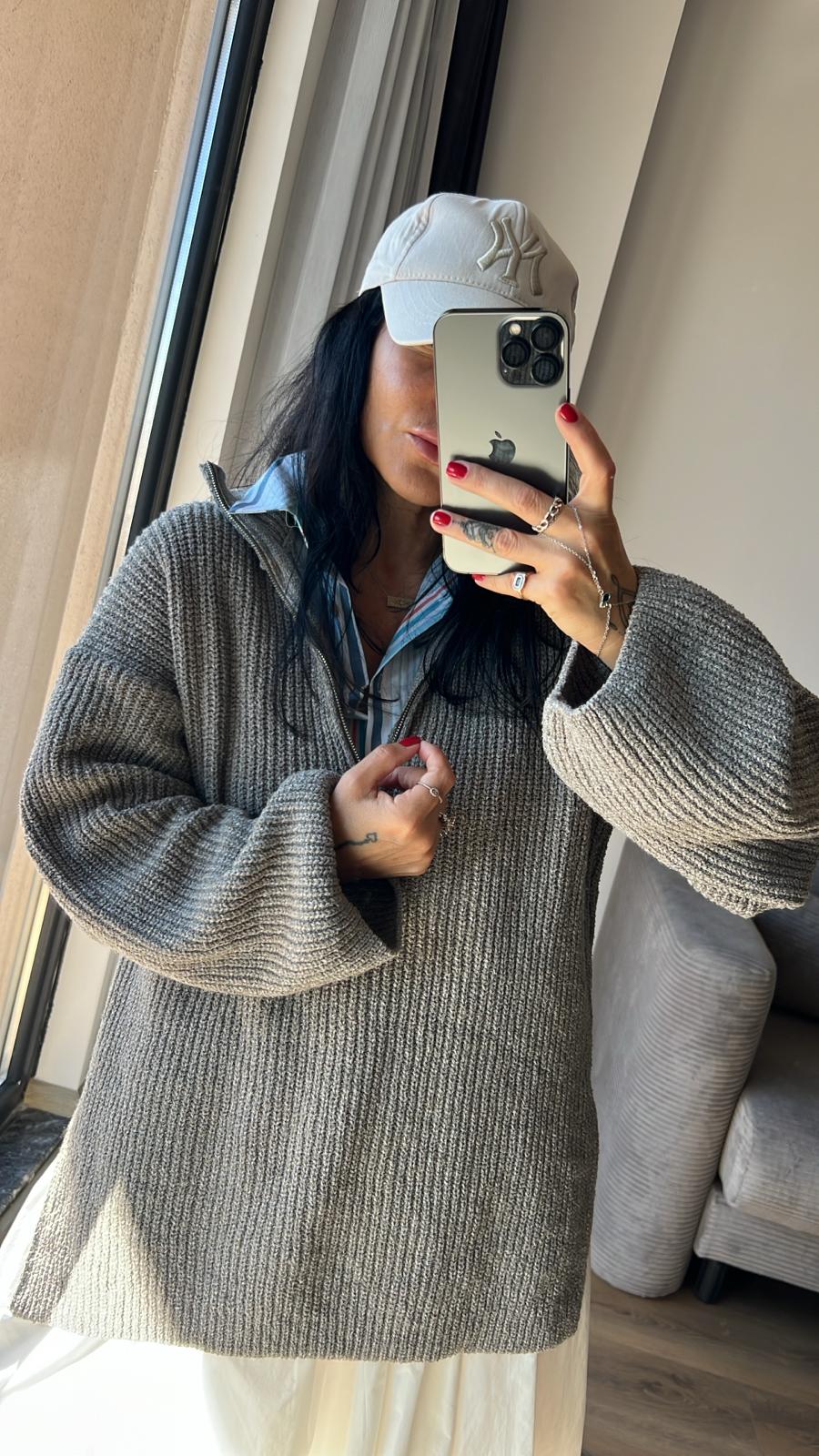 Orj Fermuarlı Kazak 