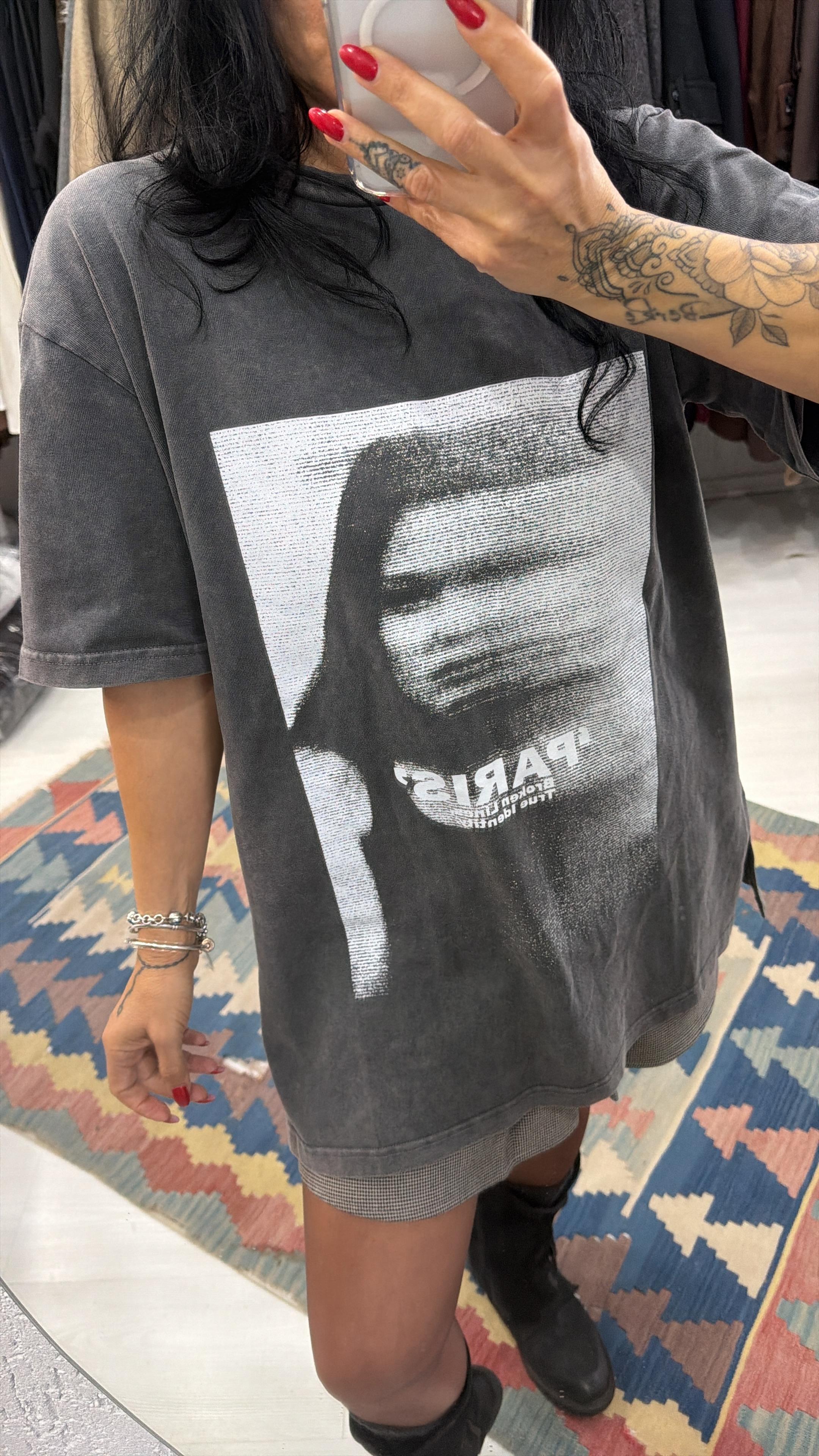 Baskılı Tok Doku Tişört 