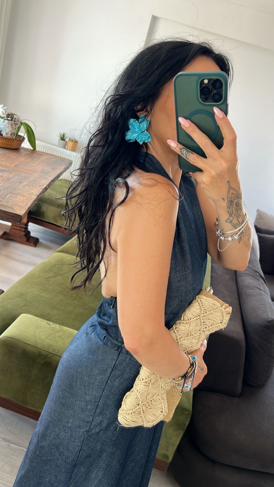 İnce Denim Elbise